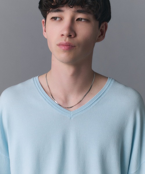Confirm(コンファーム)の「V-neck High Gauge Knit / Vネックハイゲージニット メンズ レディース ユニセックス(ニット/セーター・メンズ・スカイブルー/グリーン/ブラック・L/M/S)」の12枚目の写真