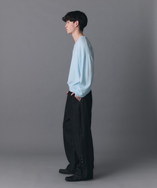 Confirm(コンファーム)の「V-neck High Gauge Knit / Vネックハイゲージニット メンズ レディース ユニセックス(ニット/セーター・メンズ・スカイブルー/グリーン/ブラック・L/M/S)」の16枚目の写真