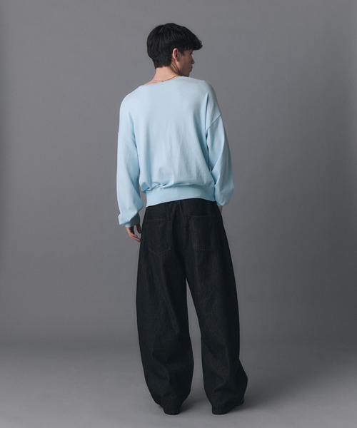 Confirm(コンファーム)の「V-neck High Gauge Knit / Vネックハイゲージニット メンズ レディース ユニセックス(ニット/セーター・メンズ・スカイブルー/グリーン/ブラック・L/M/S)」の17枚目の写真