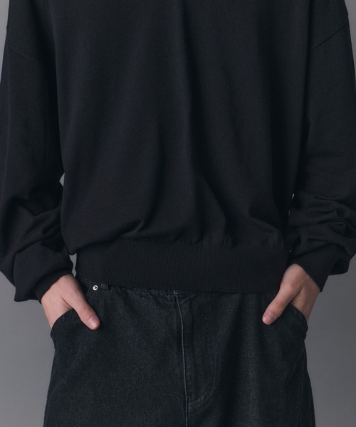 Confirm(コンファーム)の「V-neck High Gauge Knit / Vネックハイゲージニット メンズ レディース ユニセックス(ニット/セーター・メンズ・スカイブルー/グリーン/ブラック・L/M/S)」の4枚目の写真