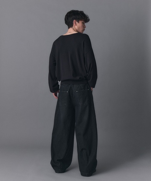 Confirm(コンファーム)の「V-neck High Gauge Knit / Vネックハイゲージニット メンズ レディース ユニセックス(ニット/セーター・メンズ・スカイブルー/グリーン/ブラック・L/M/S)」の7枚目の写真