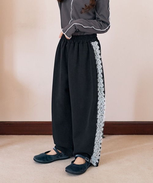 Piet(ピエット)の「サイドレース スウェットパンツ(スウェットパンツ・キッズ・グレー/ブラック・100/130/120/110)」の2枚目の写真
