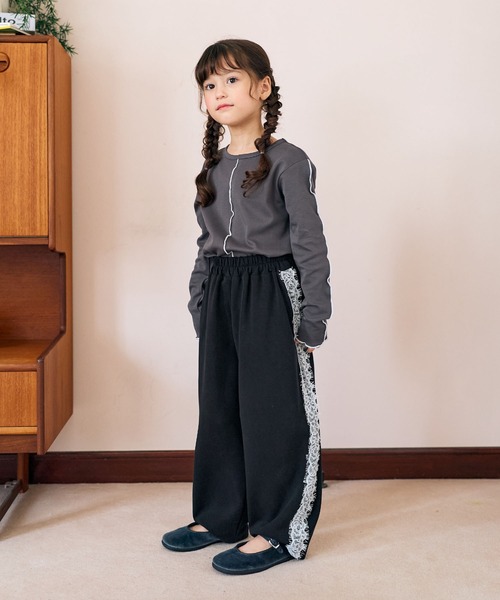 Piet(ピエット)の「サイドレース スウェットパンツ(スウェットパンツ・キッズ・グレー/ブラック・100/130/120/110)」の4枚目の写真
