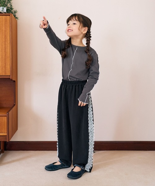 Piet(ピエット)の「サイドレース スウェットパンツ(スウェットパンツ・キッズ・グレー/ブラック・100/130/120/110)」の5枚目の写真