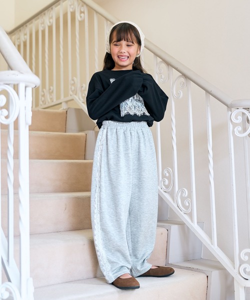 Piet(ピエット)の「サイドレース スウェットパンツ(スウェットパンツ・キッズ・グレー/ブラック・100/130/120/110)」の6枚目の写真