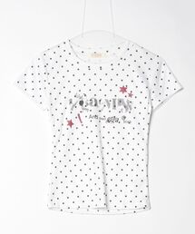 ドット×星文字プリント半袖Tシャツ