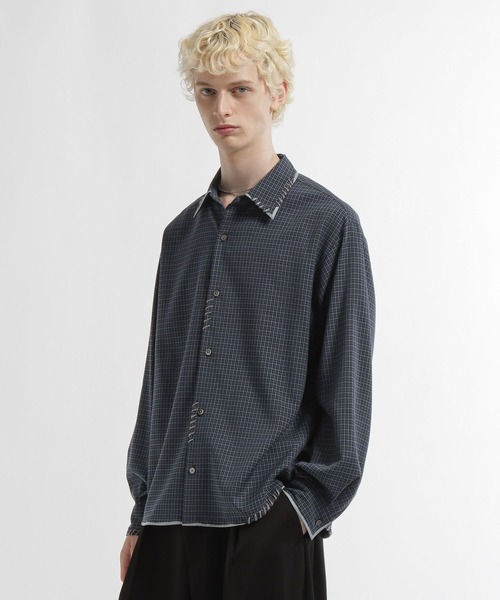 HARE(ハレ)の「スケッチラインステッチシャツ/LS(HARE)(シャツ/ブラウス・メンズ・ホワイト/ブルー系その他/サックスブルー・FREE)」の3枚目の写真