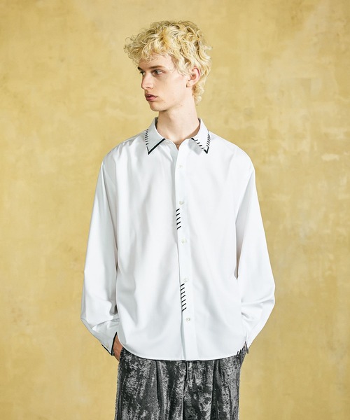 HARE(ハレ)の「スケッチラインステッチシャツ/LS(HARE)(シャツ/ブラウス・メンズ・ホワイト/ブルー系その他/サックスブルー・FREE)」の13枚目の写真