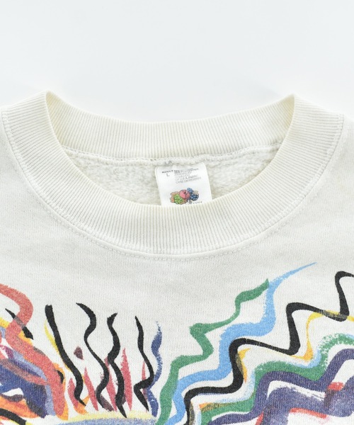 FRUIT OF THE LOOM(フルーツオブザルーム)の「【USED】90’s FRUIT OF THE LOOM “What Am I Doing Out Of Bed” アート スウェット USA製(スウェット・メンズ・ホワイト・LARGE)」の5枚目の写真