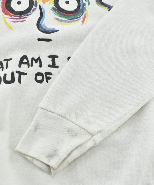 FRUIT OF THE LOOM(フルーツオブザルーム)の「【USED】90’s FRUIT OF THE LOOM “What Am I Doing Out Of Bed” アート スウェット USA製(スウェット・メンズ・ホワイト・LARGE)」の16枚目の写真