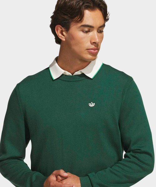 adidas（アディダス）の「オリジナルス カシミヤ セーター【adidas Golf/アディダスゴルフ】（ニット/セーター・メンズ・グリーン系その他・X-LARGE/SMALL/MEDIUM/LARGE/XX-LARGE）」の3枚目の写真