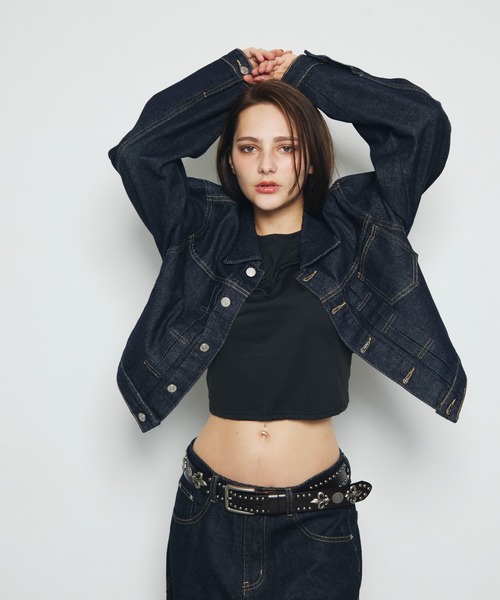 DAZE(デイズ)の「クロップド デニムジャケット(デニムジャケット・メンズ・インディゴブルー・SMALL/LARGE/MEDIUM)」の3枚目の写真