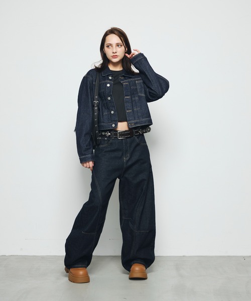 DAZE(デイズ)の「クロップド デニムジャケット(デニムジャケット・メンズ・インディゴブルー・SMALL/LARGE/MEDIUM)」の12枚目の写真