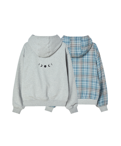 NYXX（エヌワイエックスエックス）の「REVERSIBLE CHECK HOOD ZIP-UP GREY（パーカー・レディース・その他・FREE）」の3枚目の写真