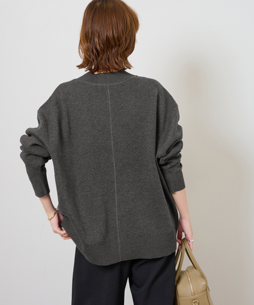 JOURNAL STANDARD relume（ジャーナルスタンダード　レリューム）の「《WEB限定追加2》コットンカシミヤミックスダブルニットVネックカーディガン（カーディガン/ボレロ・レディース・ライトグレー・FREE）」の9枚目の写真