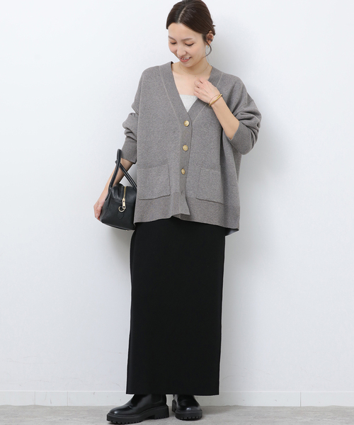 JOURNAL STANDARD relume（ジャーナルスタンダード　レリューム）の「《WEB限定追加2》コットンカシミヤミックスダブルニットVネックカーディガン（カーディガン/ボレロ・レディース・ライトグレー・FREE）」の10枚目の写真