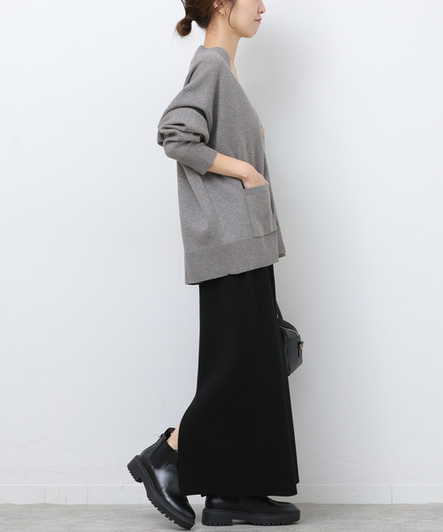 JOURNAL STANDARD relume（ジャーナルスタンダード　レリューム）の「《WEB限定追加2》コットンカシミヤミックスダブルニットVネックカーディガン（カーディガン/ボレロ・レディース・ライトグレー・FREE）」の12枚目の写真