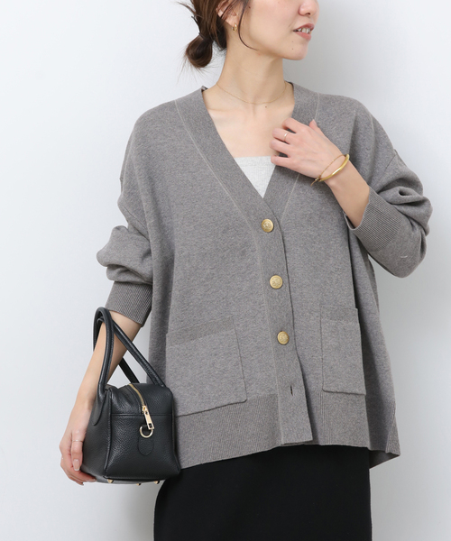 JOURNAL STANDARD relume（ジャーナルスタンダード　レリューム）の「《WEB限定追加2》コットンカシミヤミックスダブルニットVネックカーディガン（カーディガン/ボレロ・レディース・ライトグレー・FREE）」の15枚目の写真