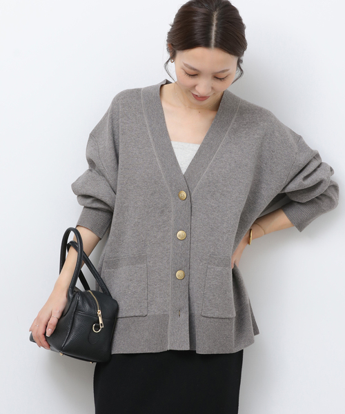 JOURNAL STANDARD relume（ジャーナルスタンダード　レリューム）の「《WEB限定追加2》コットンカシミヤミックスダブルニットVネックカーディガン（カーディガン/ボレロ・レディース・ライトグレー・FREE）」の16枚目の写真