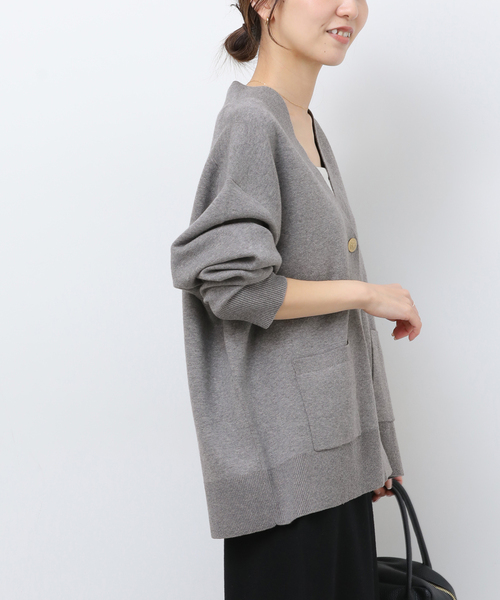 JOURNAL STANDARD relume（ジャーナルスタンダード　レリューム）の「《WEB限定追加2》コットンカシミヤミックスダブルニットVネックカーディガン（カーディガン/ボレロ・レディース・ライトグレー・FREE）」の17枚目の写真