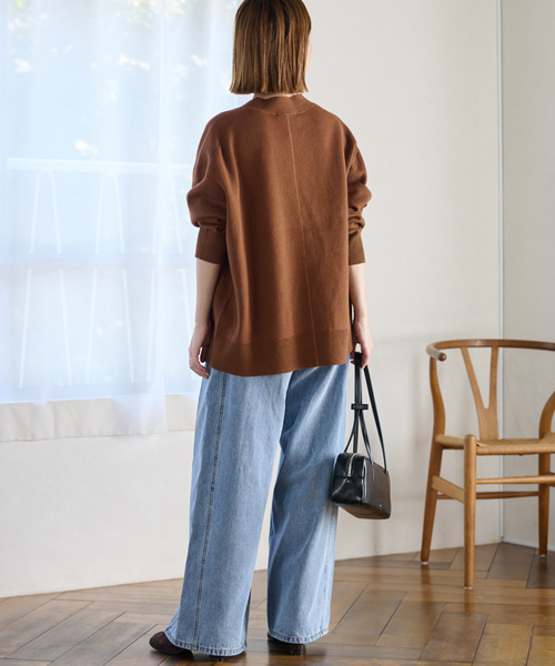JOURNAL STANDARD relume（ジャーナルスタンダード　レリューム）の「《WEB限定追加2》コットンカシミヤミックスダブルニットVネックカーディガン（カーディガン/ボレロ・レディース・ライトグレー・FREE）」の21枚目の写真