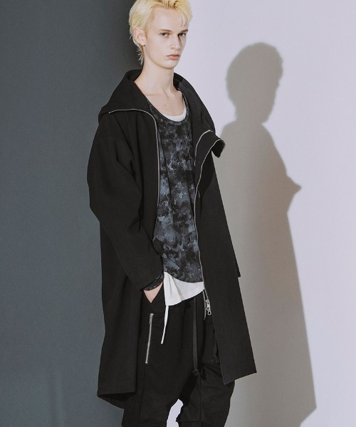NO ID.(ノーアイディ)の「mj12004- シンセティックレザーW-ZIPモッズコート(459006-596C)(モッズコート・メンズ・ブラック/ブラック系その他・ONE SIZE)」の8枚目の写真