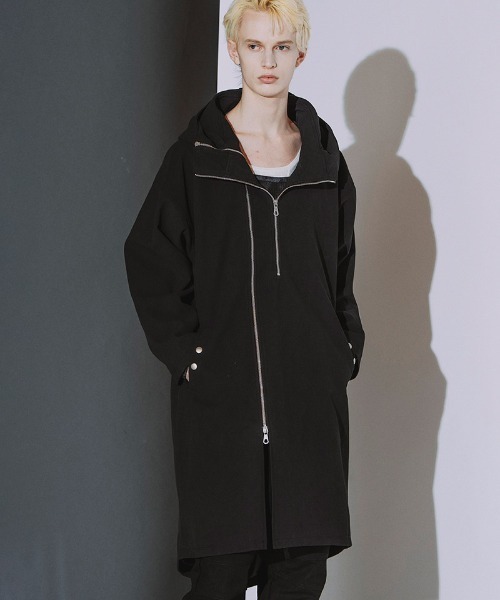 NO ID.(ノーアイディ)の「mj12004- シンセティックレザーW-ZIPモッズコート(459006-596C)(モッズコート・メンズ・ブラック/ブラック系その他・ONE SIZE)」の9枚目の写真