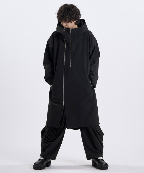 NO ID.(ノーアイディ)の「mj12004- シンセティックレザーW-ZIPモッズコート(459006-596C)(モッズコート・メンズ・ブラック/ブラック系その他・ONE SIZE)」の18枚目の写真