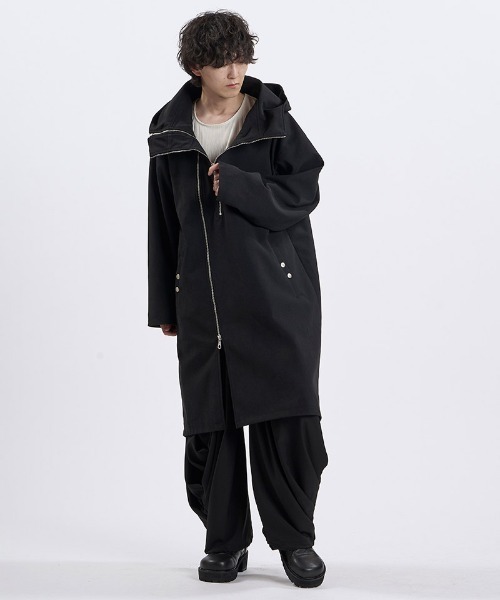 NO ID.(ノーアイディ)の「mj12004- シンセティックレザーW-ZIPモッズコート(459006-596C)(モッズコート・メンズ・ブラック/ブラック系その他・ONE SIZE)」の19枚目の写真
