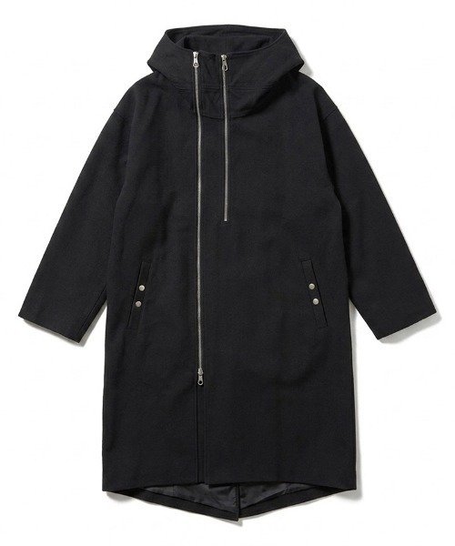 NO ID.(ノーアイディ)の「mj12004- シンセティックレザーW-ZIPモッズコート(459006-596C)(モッズコート・メンズ・ブラック/ブラック系その他・ONE SIZE)」の20枚目の写真