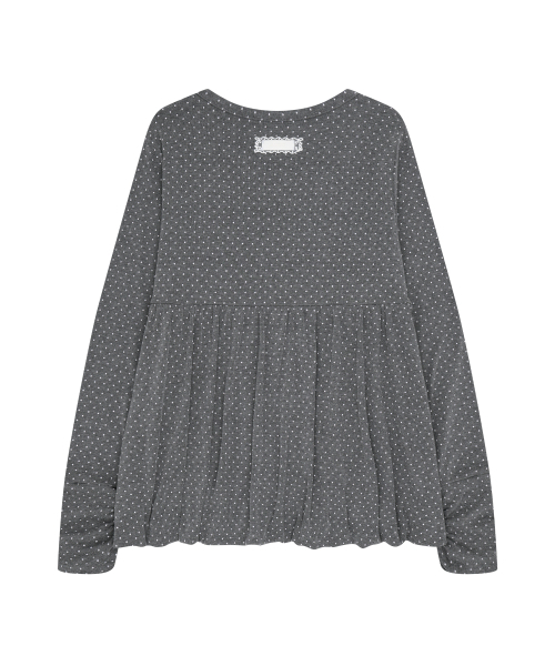 ILLIGO（イリゴ）の「ドットバルーンロングスリーブ チャコール（Tシャツ/カットソー・レディース・その他・FREE）」の5枚目の写真