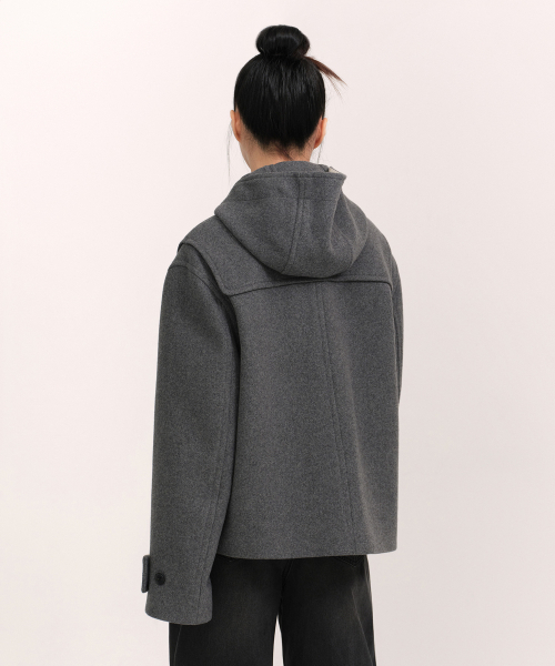 MUSINSA STANDARD WOMAN（ムシンサスタンダードウーマン）の「ウィメンズウールブレンドショートダッフルコート[ミディアムグレー]（チェスターコート・レディース・その他・X-SMALL/S/M/L）」の3枚目の写真
