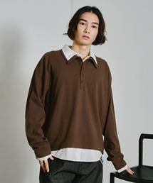 FAKE LAYERED KNIT POLO SHIRTS / フェイク襟レイヤードニットポロ