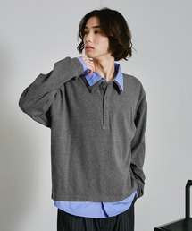 FAKE LAYERED KNIT POLO SHIRTS / フェイク襟レイヤードニットポロ