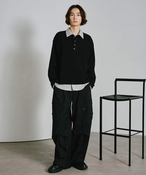 RAGEBLUE（レイジブルー）の「FAKE LAYERED KNIT POLO SHIRTS