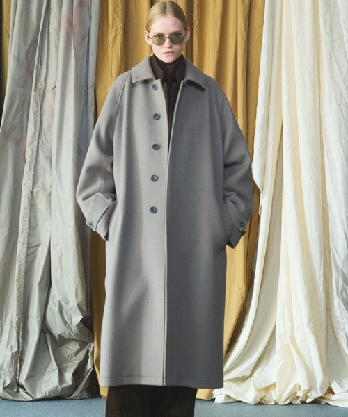 MAISON SPECIAL（メゾンスペシャル）の「《UNISEX》【Italian Dead Stock Fabric】プライムオーバーステンカラーコート/Prime-Over Balmacaan Coat【MAISON SPECIAL/メゾンスペシャル】（ステンカラーコート・メンズ・ブラウン/その他2/その他1/グレイッシュベージュ/ホワイト/ブラック/ネイビー・0/1/2）」の4枚目の写真