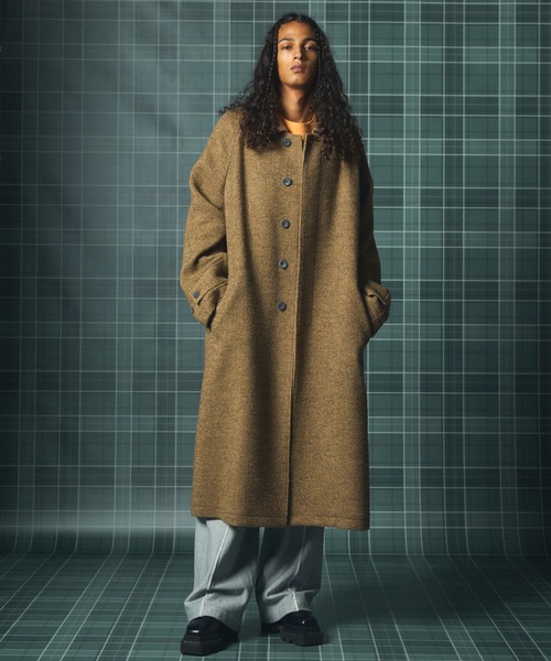 MAISON SPECIAL（メゾンスペシャル）の「《UNISEX》【Italian Dead Stock Fabric】プライムオーバーステンカラーコート/Prime-Over Balmacaan Coat【MAISON SPECIAL/メゾンスペシャル】（ステンカラーコート・メンズ・ブラウン/その他2/その他1/グレイッシュベージュ/ホワイト/ブラック/ネイビー・0/1/2）」の22枚目の写真