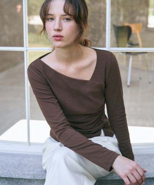 DRAWFIT WOMEN（ドローフィットウーマン）の「カーブ シャーリングタック ロングスリーブTシャツ [チャコール]（Tシャツ/カットソー・レディース・その他・SMALL/MEDIUM）」の7枚目の写真