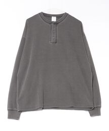 TCワッフルヘンリーネックロングスリーブ