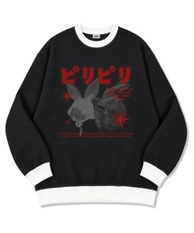 ALMOST オーバーサイズ ダブルフェイス リンガー スウェット Tシャツ 2カラー