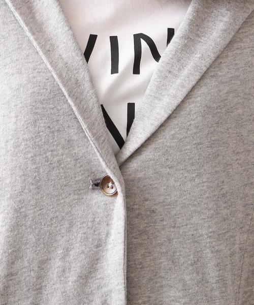 coen（コーエン）の「綿麻テーラードロングカーディガン（テーラードジャケット・レディース・グレー/ナチュラル・FREE）」の13枚目の写真