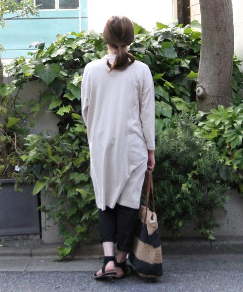 coen（コーエン）の「綿麻テーラードロングカーディガン（テーラードジャケット・レディース・グレー/ナチュラル・FREE）」の5枚目の写真