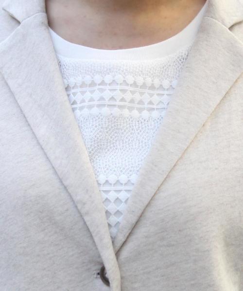 coen（コーエン）の「綿麻テーラードロングカーディガン（テーラードジャケット・レディース・グレー/ナチュラル・FREE）」の6枚目の写真