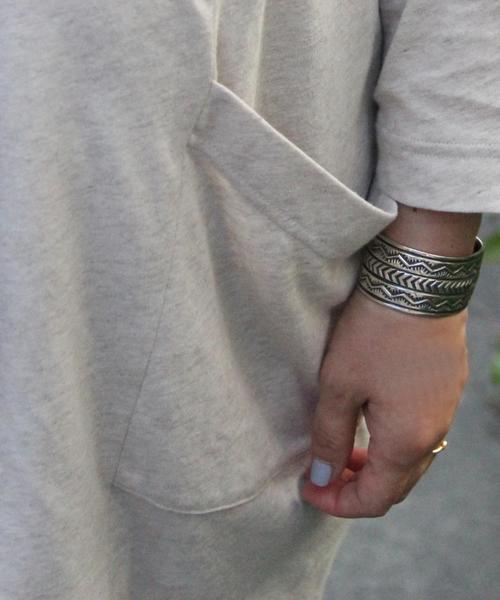 coen（コーエン）の「綿麻テーラードロングカーディガン（テーラードジャケット・レディース・グレー/ナチュラル・FREE）」の8枚目の写真