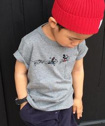 coen | 【coen kids】コーエン限定Disney(ディズニー)ポケットTシャツ(MICKEY&MINIIE)（100～150cm)(Tシャツ/カットソー)