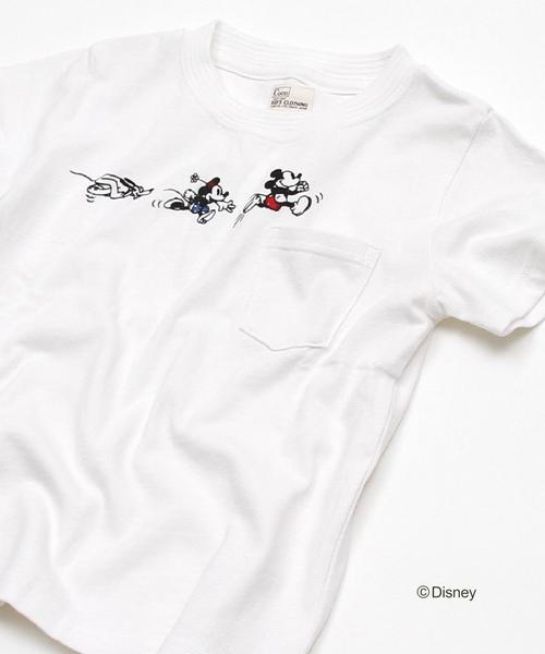 coen（コーエン）の「【coen キッズ】コーエン限定Disney(ディズニー)ポケットTシャツ(MICKEY&MINIIE)（100～150cm)（Tシャツ/カットソー・キッズ・ダークグレー/オフホワイト・130/110/140/150/100/120）」の3枚目の写真