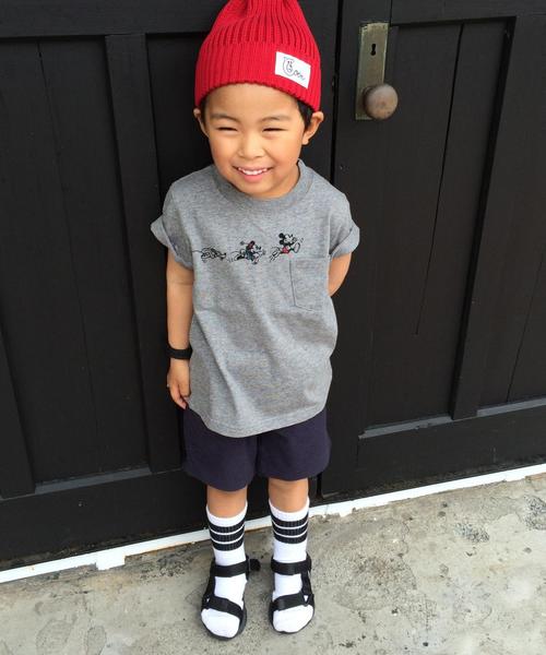 coen（コーエン）の「【coen キッズ】コーエン限定Disney(ディズニー)ポケットTシャツ(MICKEY&MINIIE)（100～150cm)（Tシャツ/カットソー・キッズ・ダークグレー/オフホワイト・130/110/140/150/100/120）」の5枚目の写真