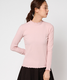 mysty woman | テレコ無地＆ボーダーハイネックロンT(Tシャツ/カットソー)