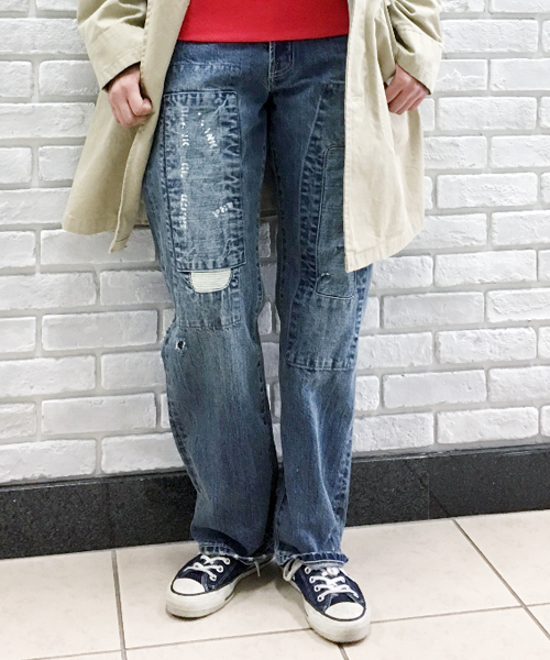 OLD BETTY'S（オールドベティーズ）の「Denim 5Pocket Damage Pants/デニム5ポケットダメージパンツ（デニムパンツ・レディース・インディゴブルー・SMALL/MEDIUM）」の18枚目の写真
