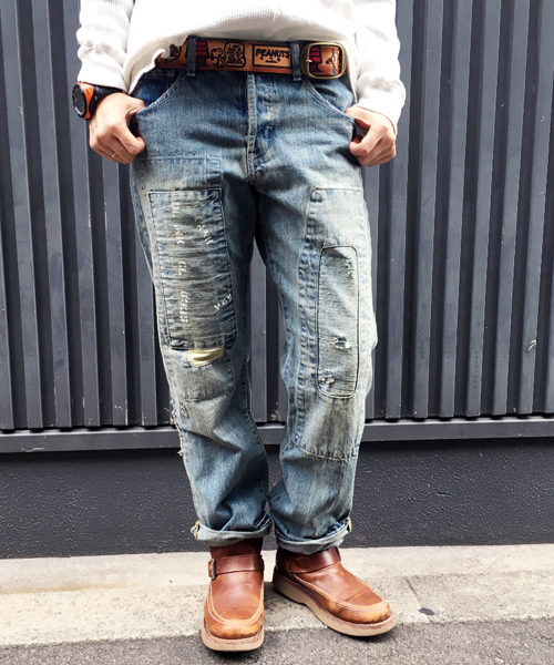 OLD BETTY'S（オールドベティーズ）の「Denim 5Pocket Damage Pants/デニム5ポケットダメージパンツ（デニムパンツ・レディース・インディゴブルー・SMALL/MEDIUM）」の20枚目の写真